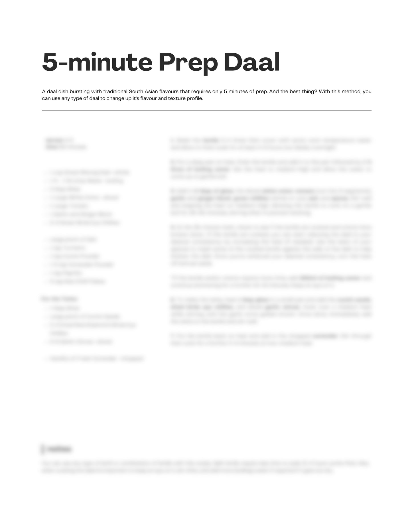 3. 5-minute Prep Daal e-Recipe