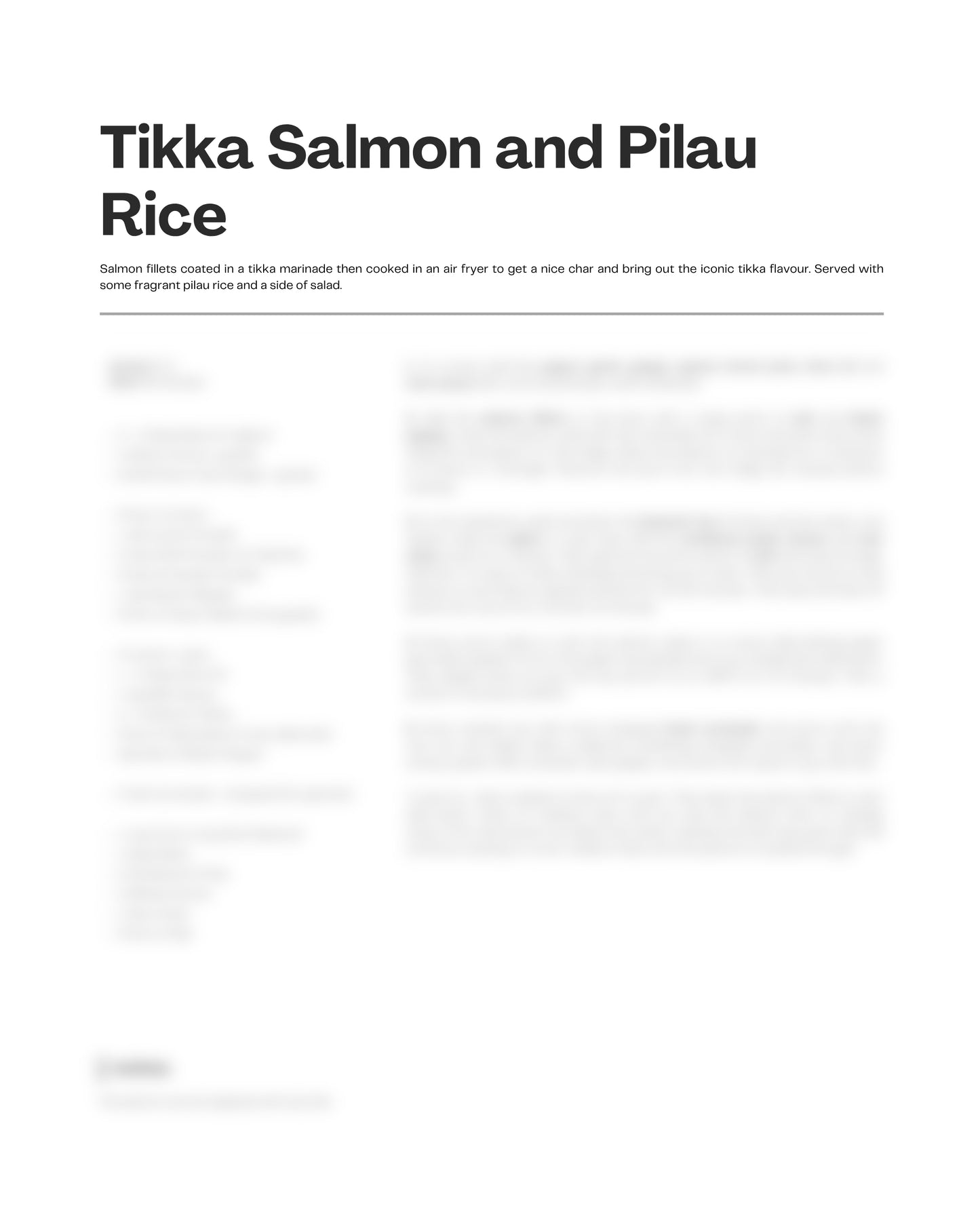 100. Tikka Salmon and Pilau Rice