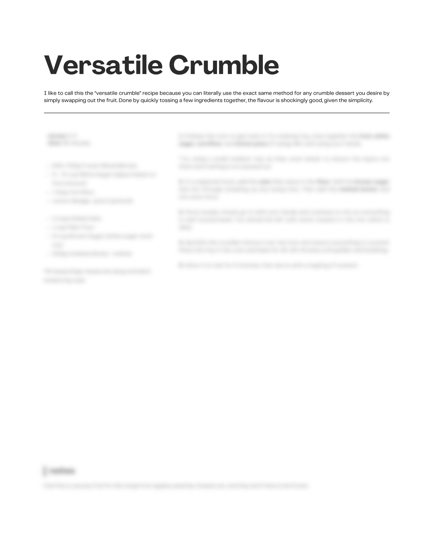 23. Versatile Crumble e-Recipe