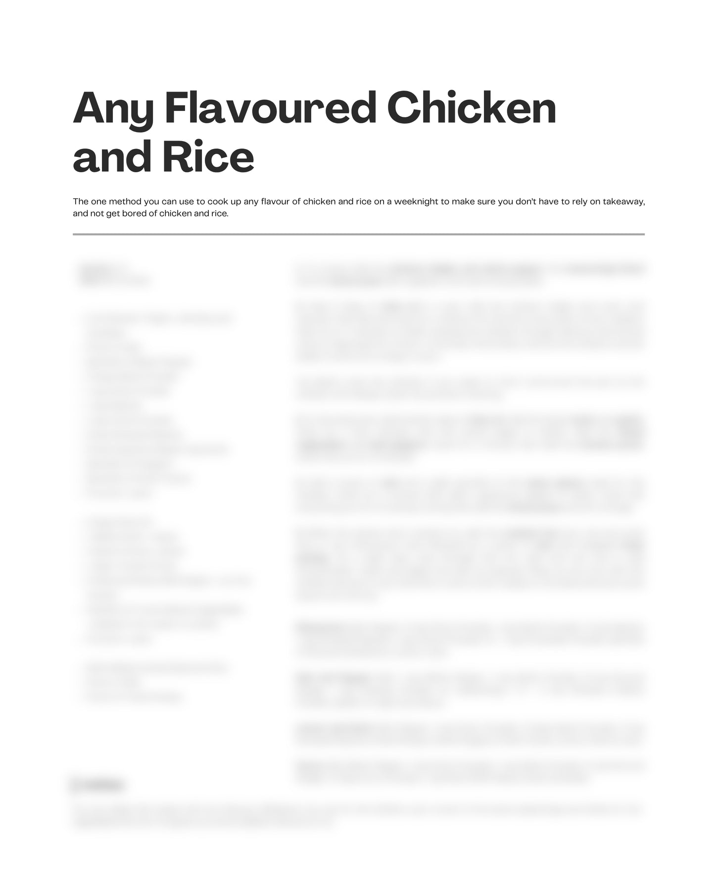 104. Any Flavoured Chicken and Rice