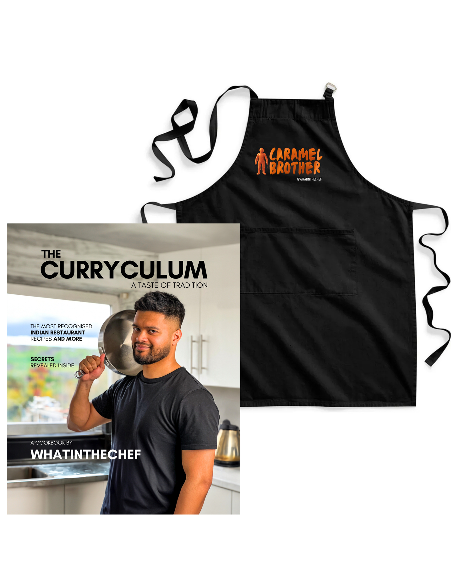 (BUNDLE) The Curryculum (Paperback) + "Caramel Brother" Apron