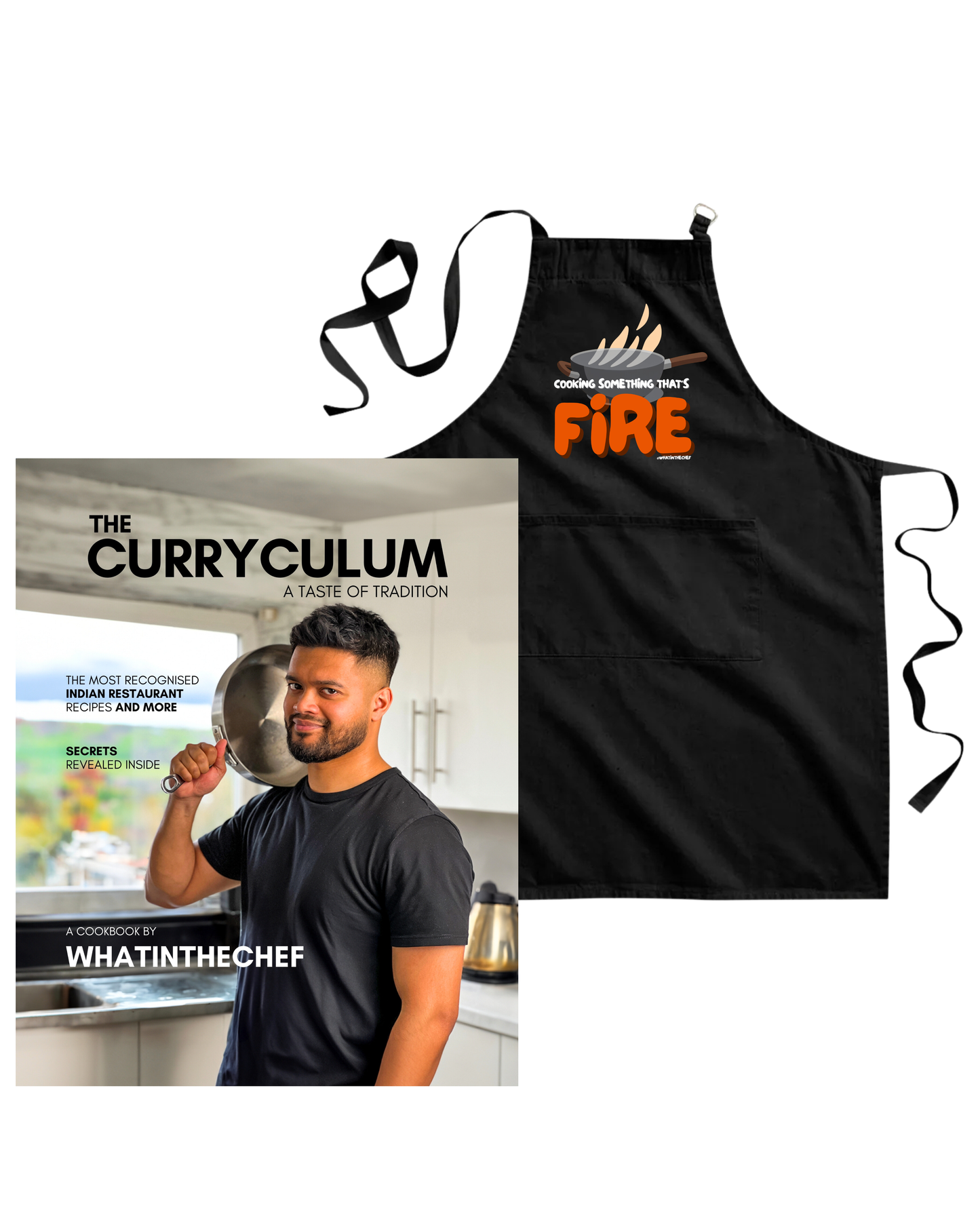 (BUNDLE) The Curryculum (Paperback) + "FIRE" Apron