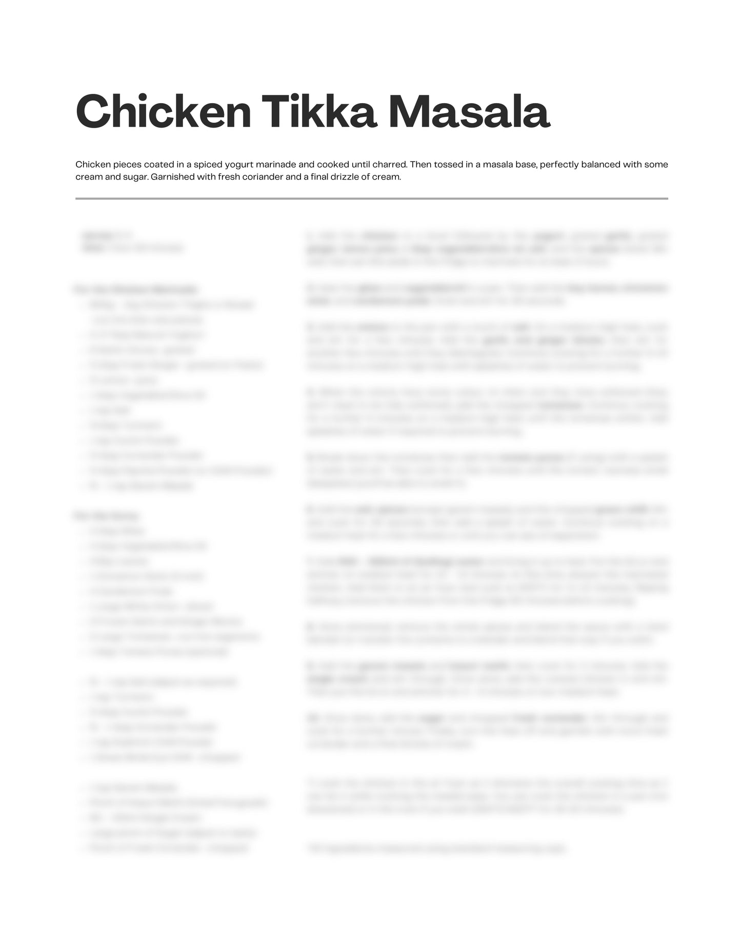 54. Chicken Tikka Masala e-Recipe