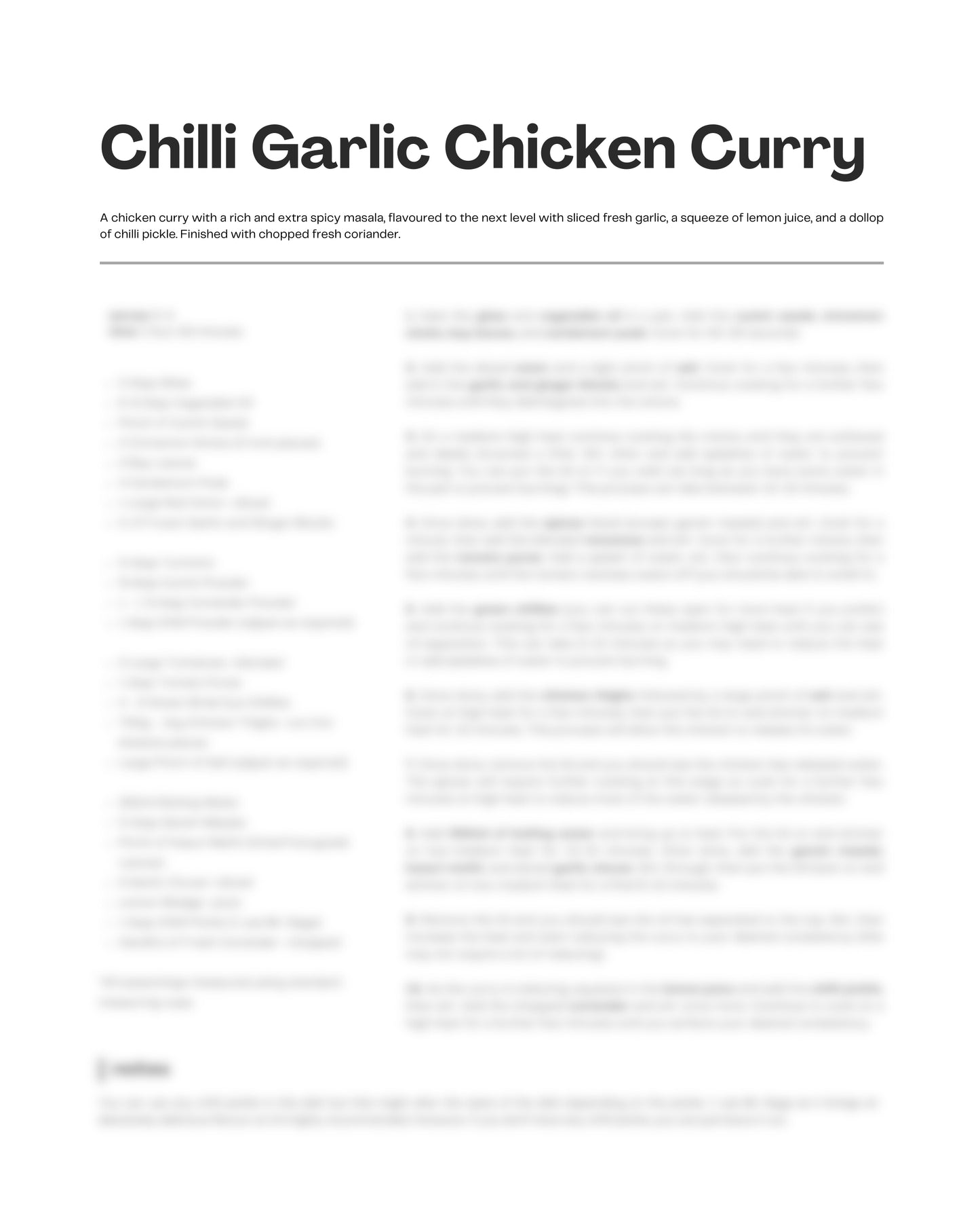 12. Chilli Garlic Chicken Curry e-Recipe