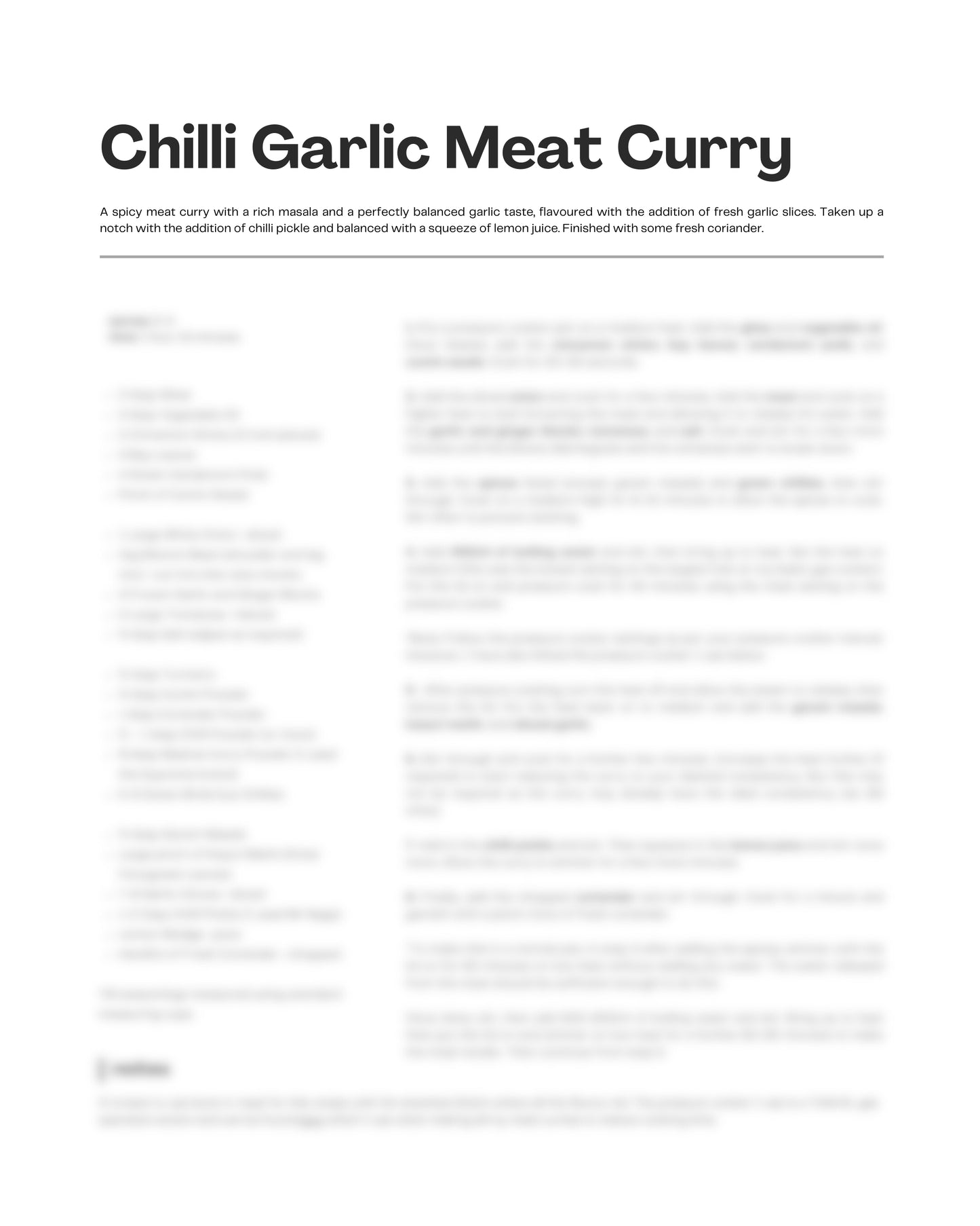 33. Chilli Garlic Meat Curry e-Recipe