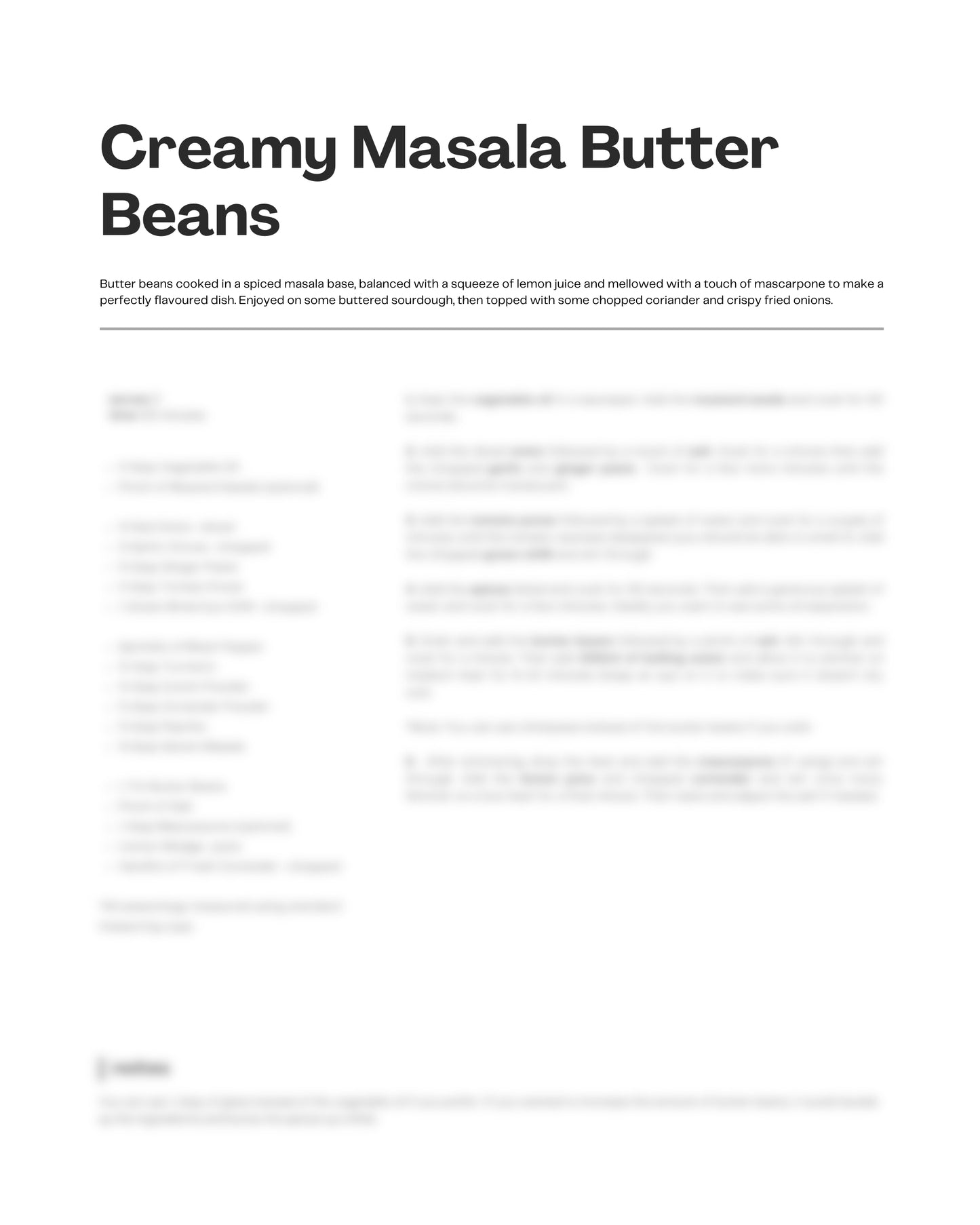 26. Creamy Masala Butter Beans e-Recipe