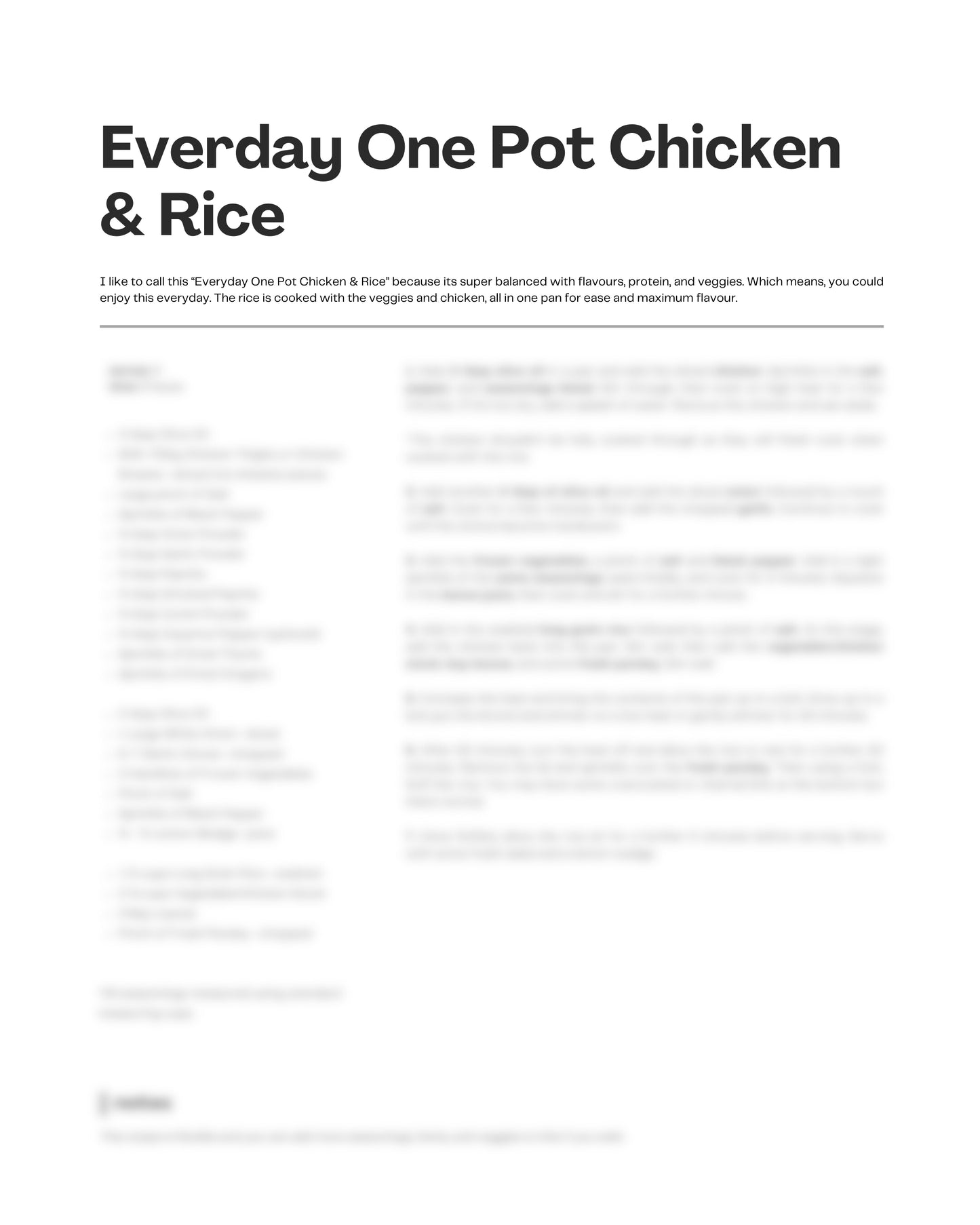 41. Everyday One Pot Chicken & Rice e-Recipe