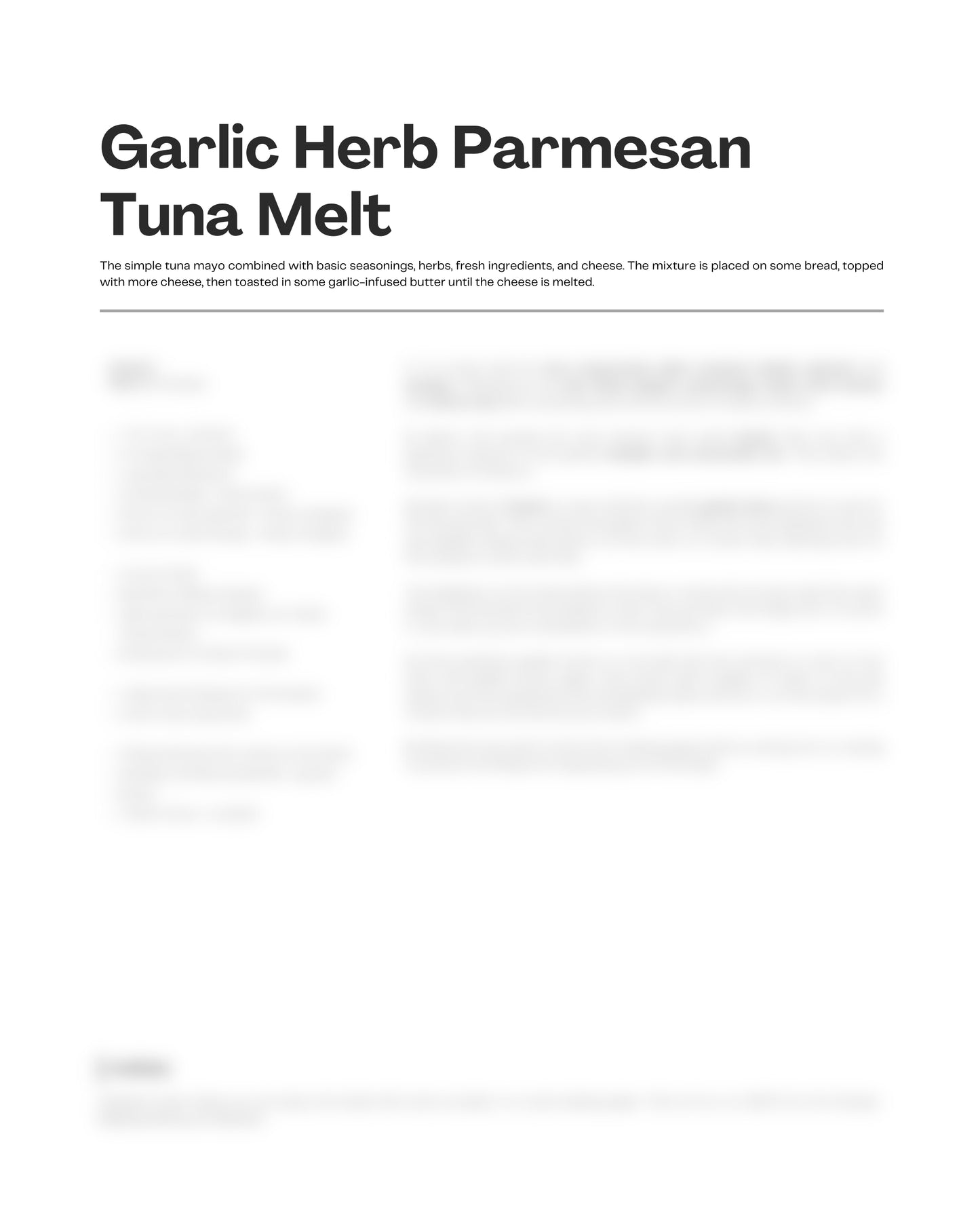 85. Garlic Herb Parmesan Tuna Melt