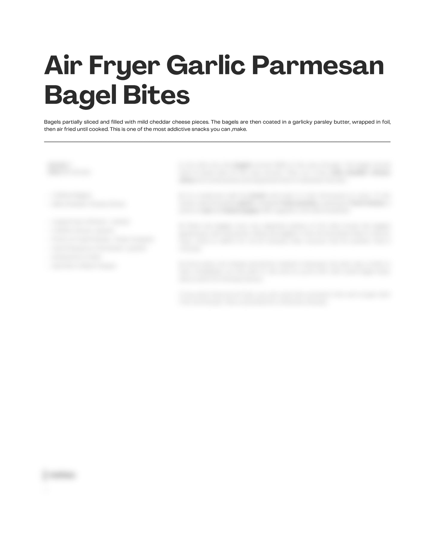 103. Air Fryer Garlic Parmesan Bagel Bite