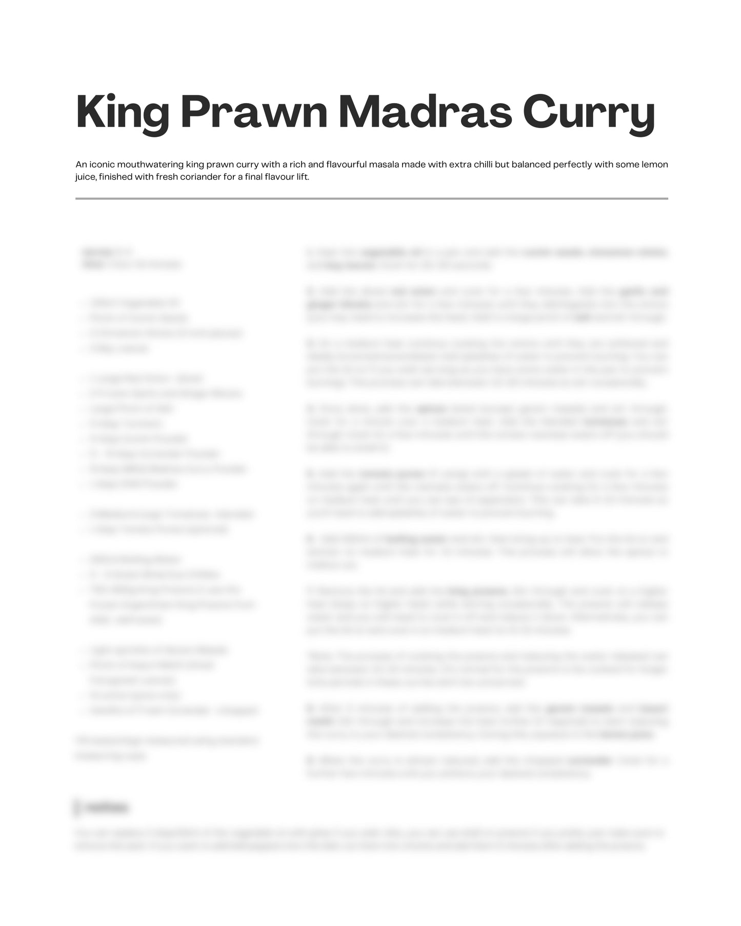 7. King Prawn Madras Curry e-Recipe