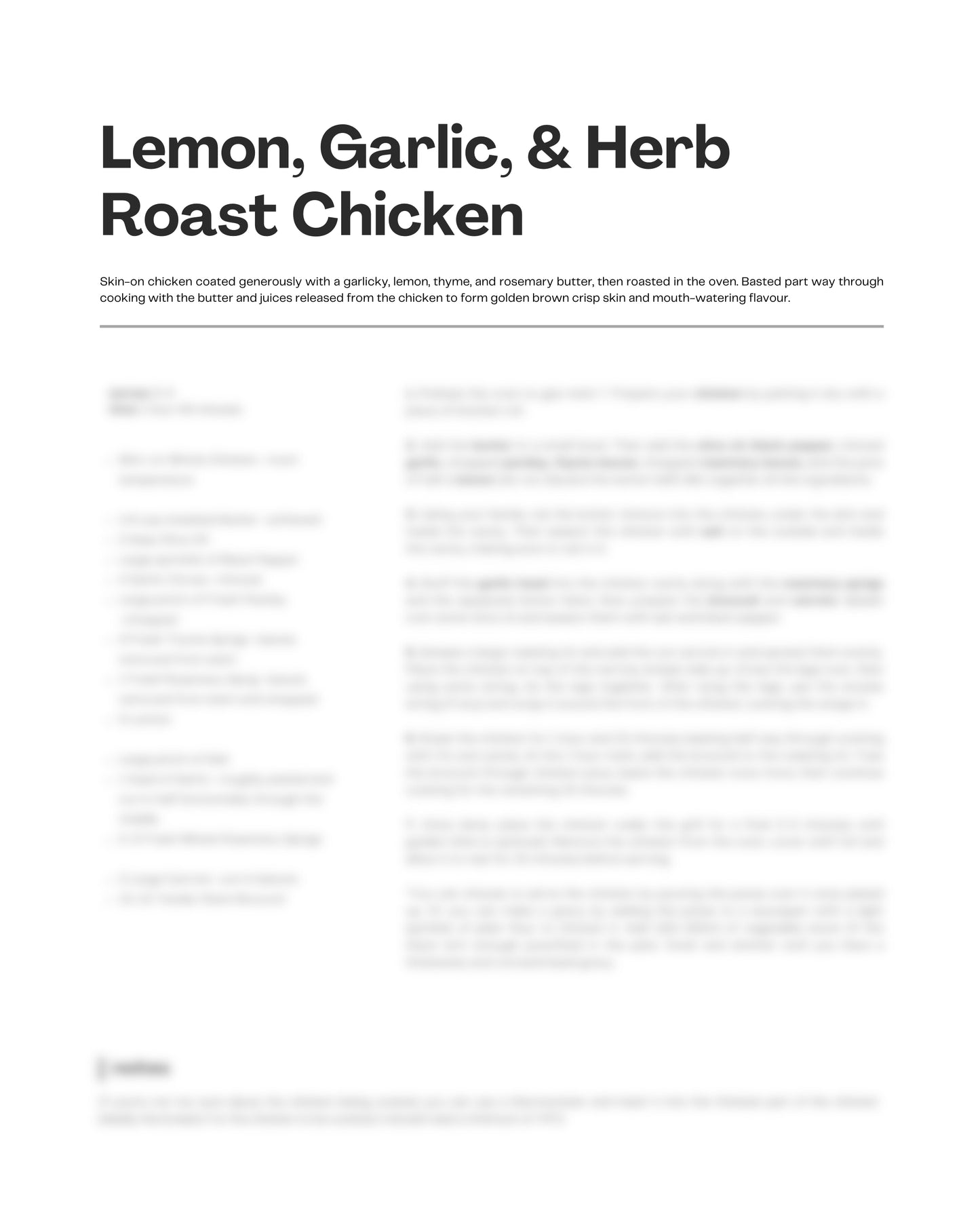 14. Lemon, Garlic, & Herb Roast Chicken e-Recipe