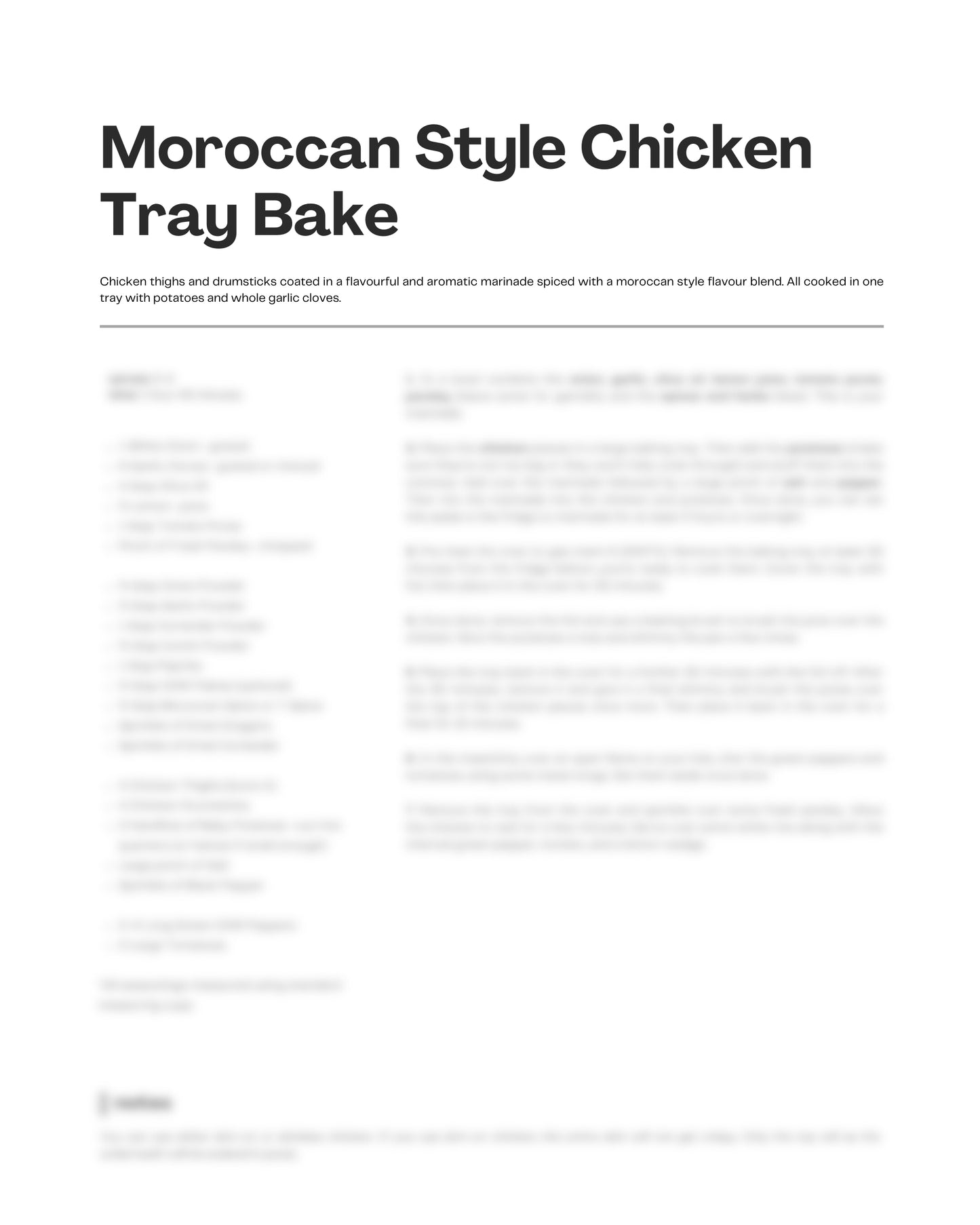 40. Moroccan Style Chicken Tray Bake e-Recipe