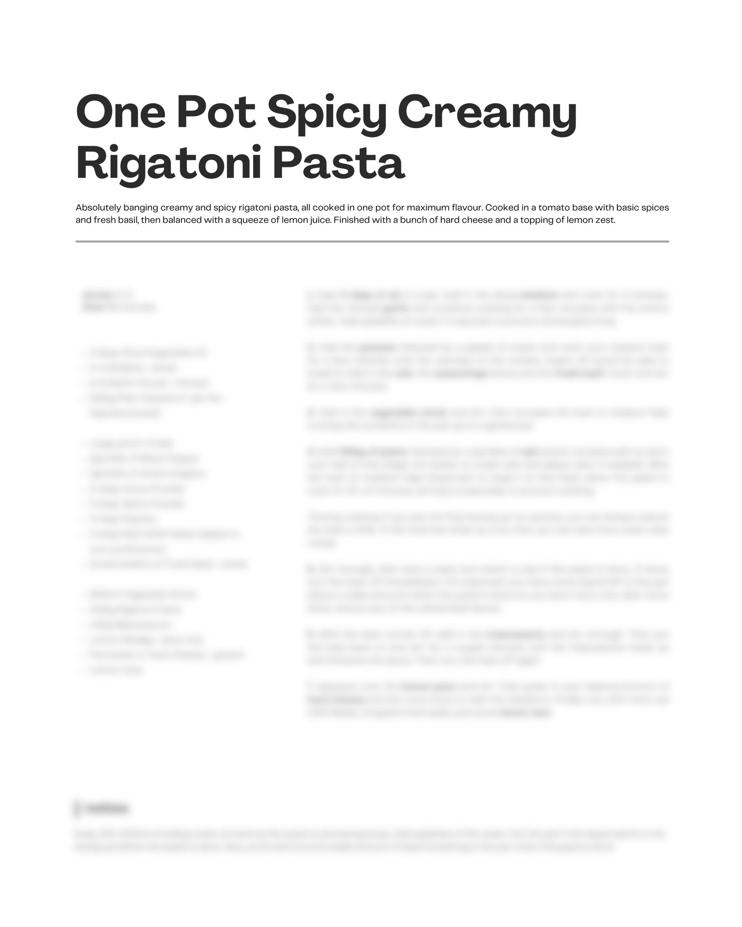 11. One Pot Spicy Creamy Rigatoni Pasta e-Recipe