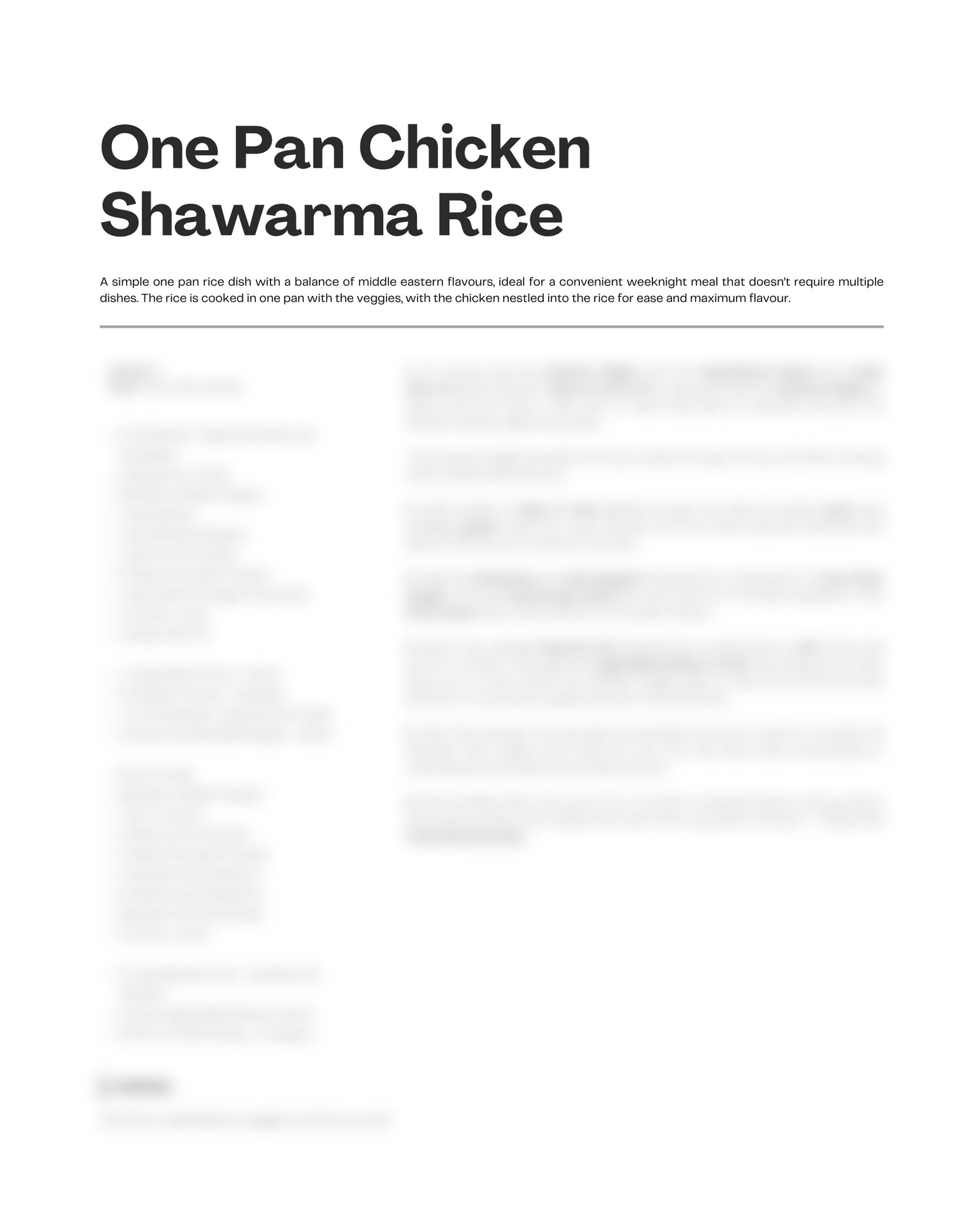81. One Pan Chicken Shawarma Rice e-Recipe