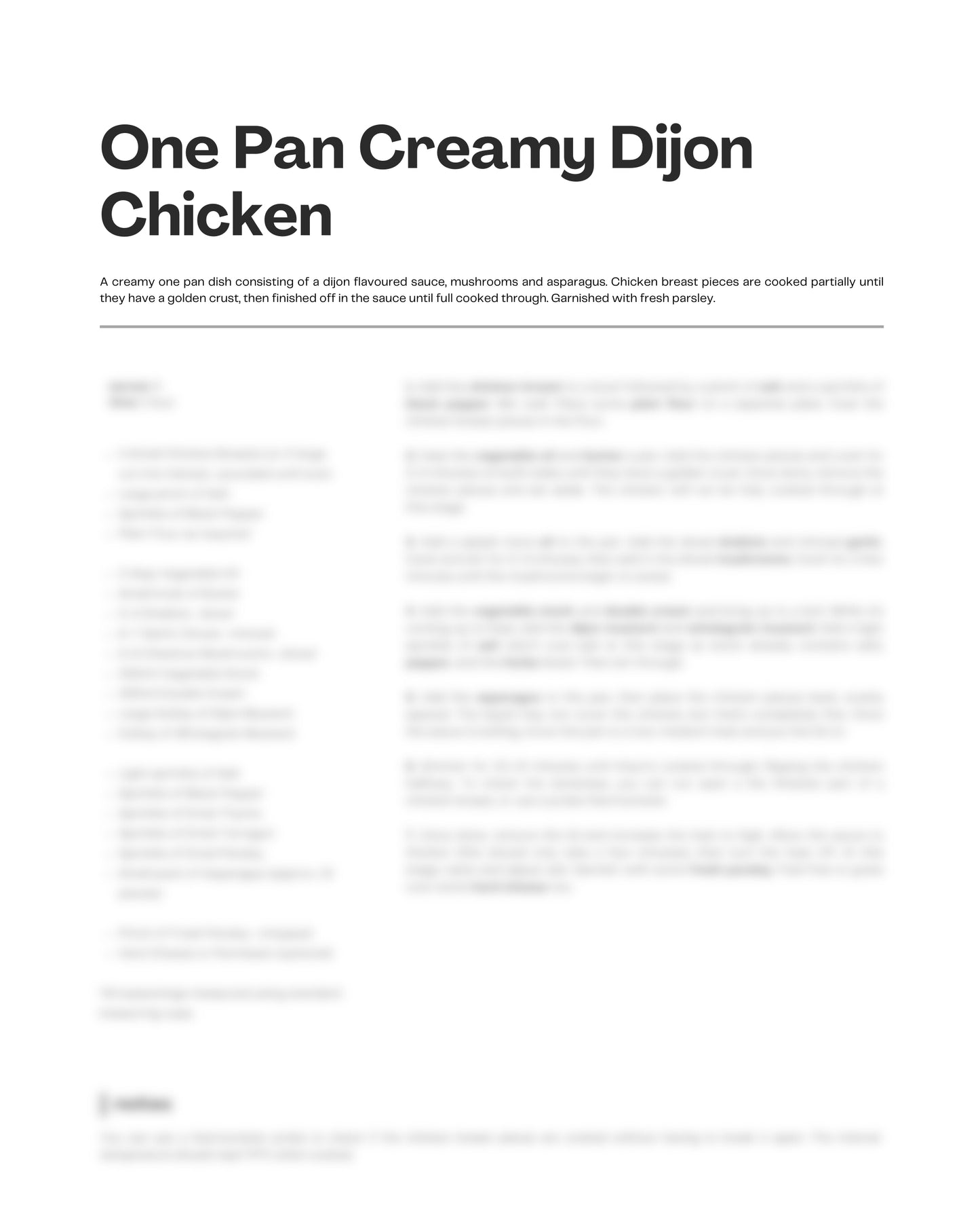 37. One Pan Creamy Dijon Chicken e-Recipe