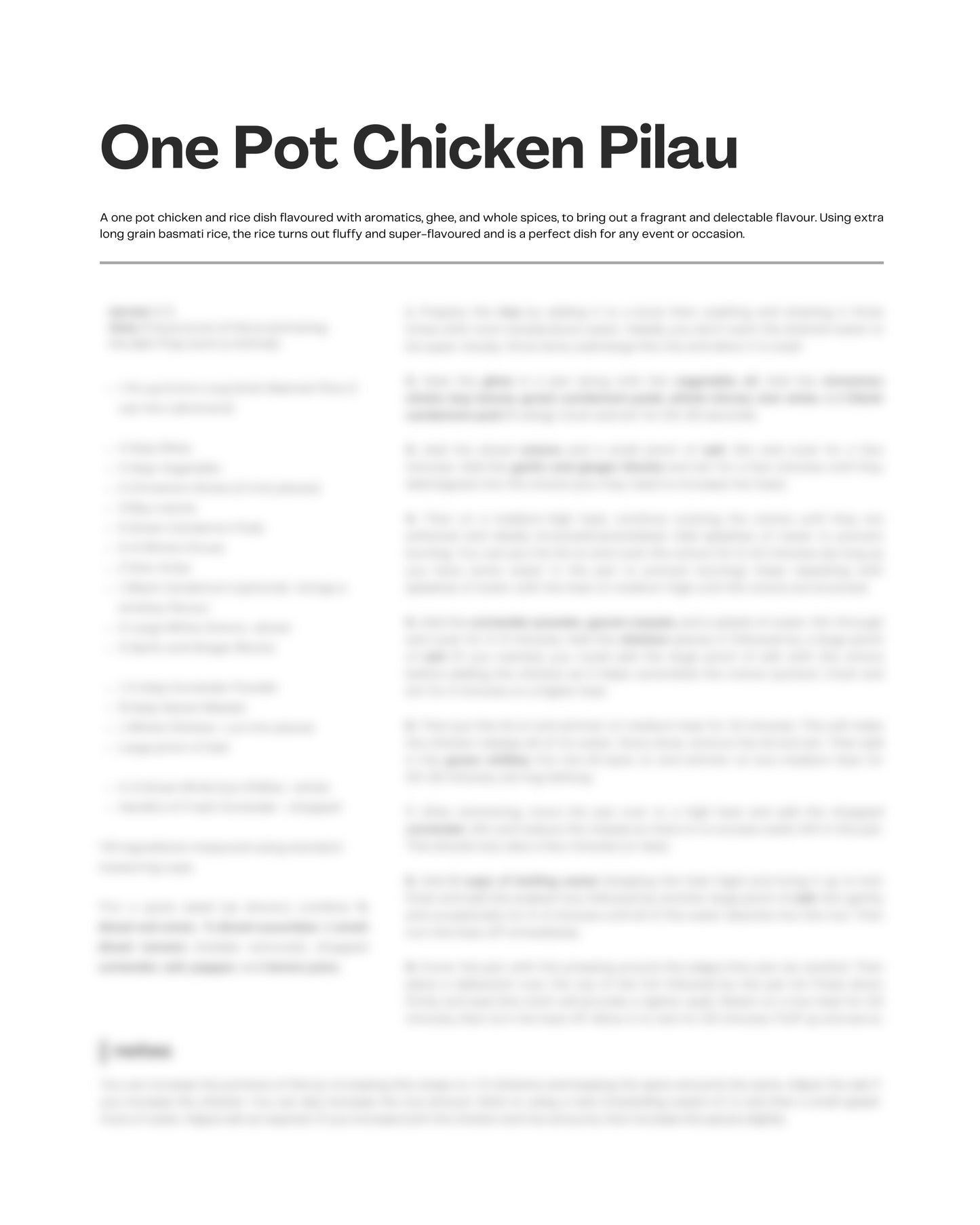 17. One Pot Chicken Pilau e-Recipe