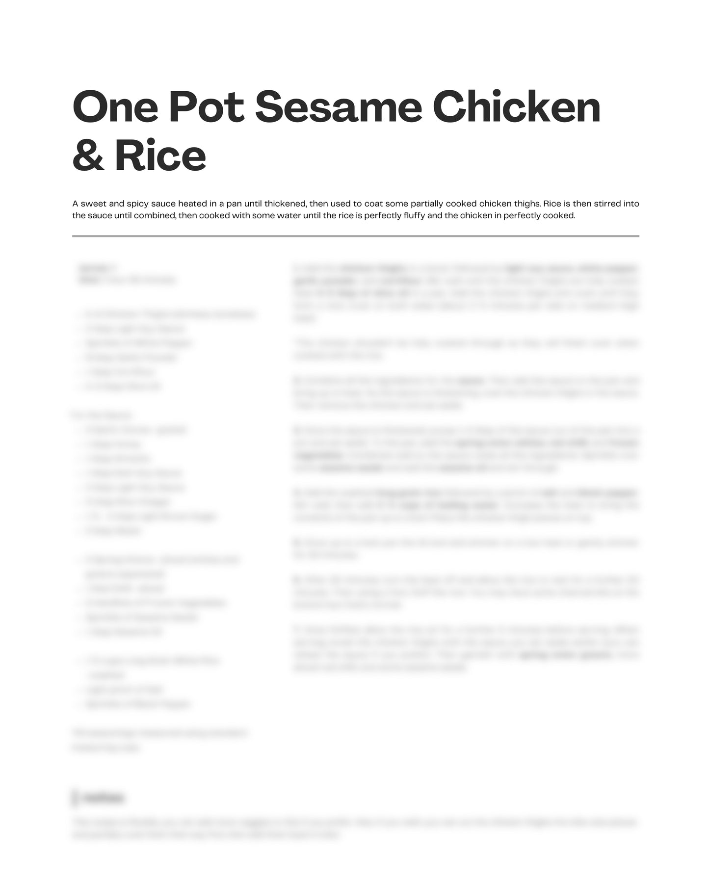 57. One Pot Sesame Chicken & Rice e-Recipe