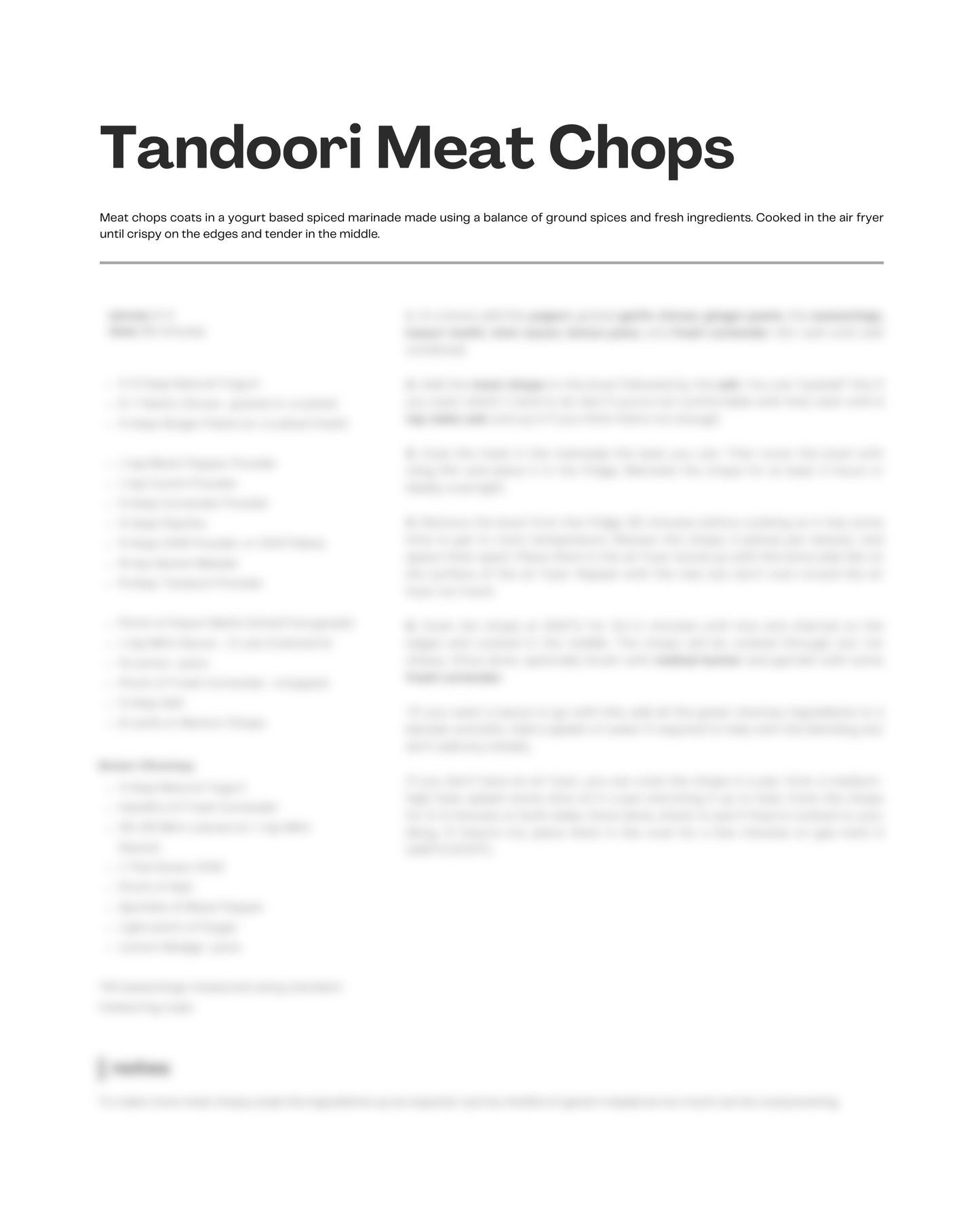 61. Tandoori Meat Chops e-Recipe