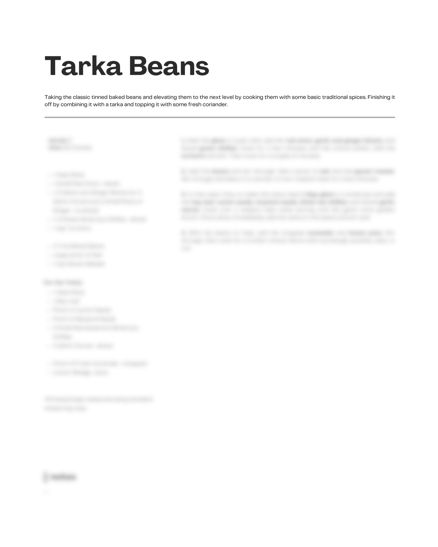 71. Tarka Beans