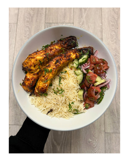 100. Tikka Salmon and Pilau Rice