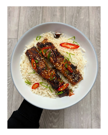 94. Air Fryer Soy Honey Salmon and Coconut Rice