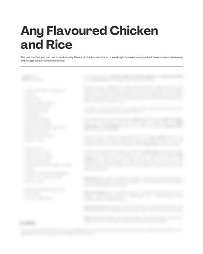 104. Any Flavoured Chicken and Rice