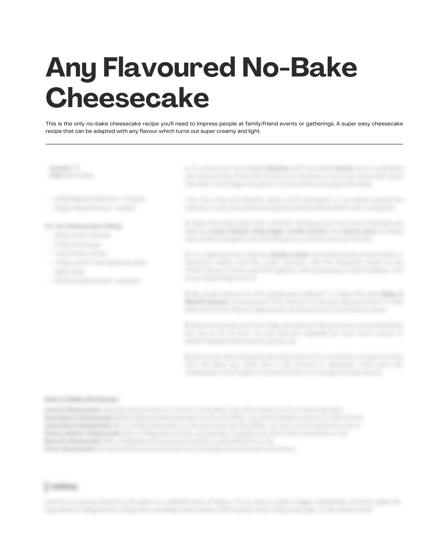 67. Any Flavoured No-Bake Cheesecake