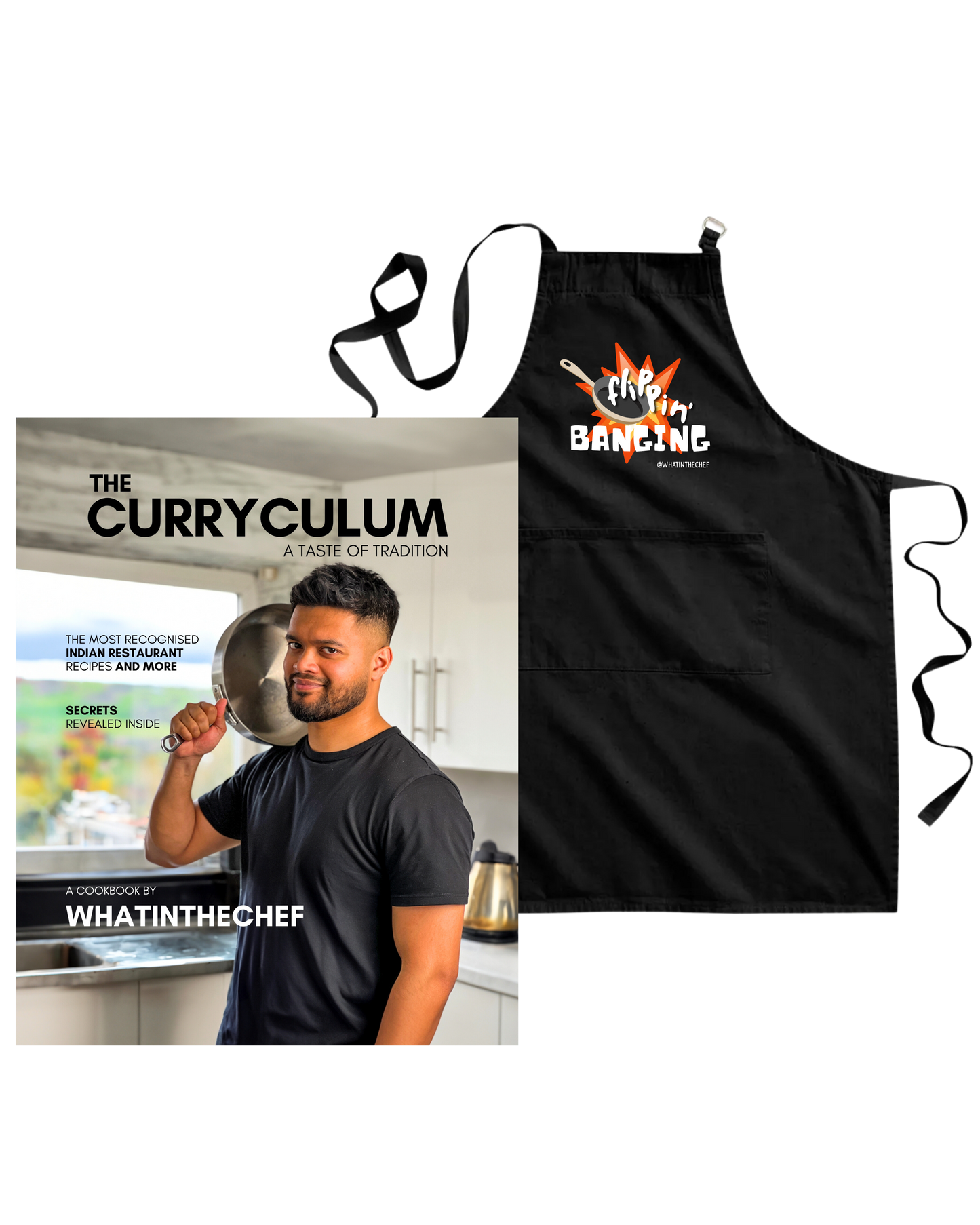 (BUNDLE) The Curryculum (Paperback) + "Flippin Banging" Apron