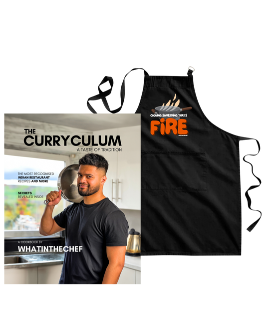 PRE-ORDER - (BUNDLE) The Curryculum (Paperback) + "FIRE" Apron