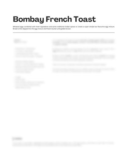 82. Bombay French Toast e-Recipe