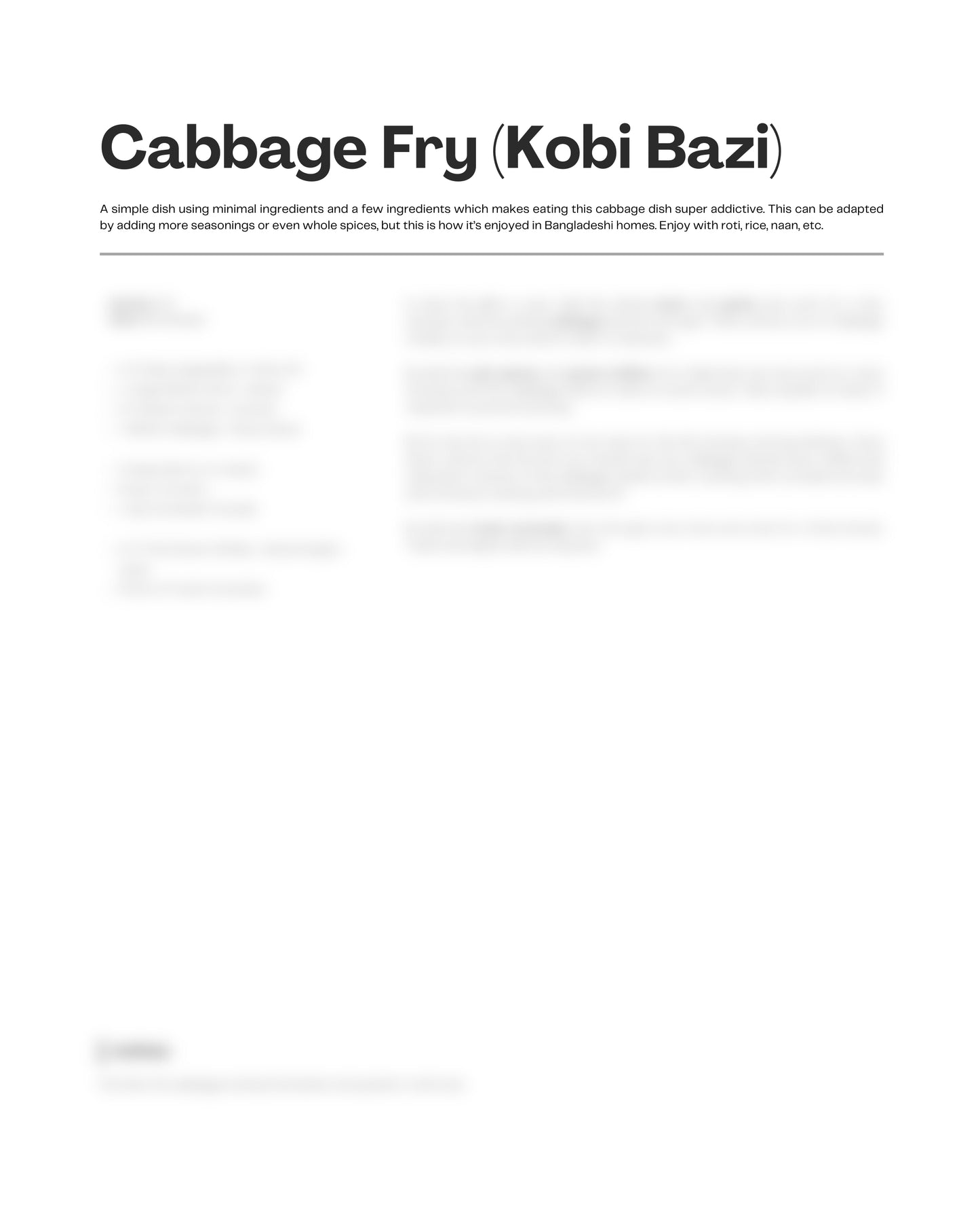 79. Cabbage Fry (Kobi Bazi)