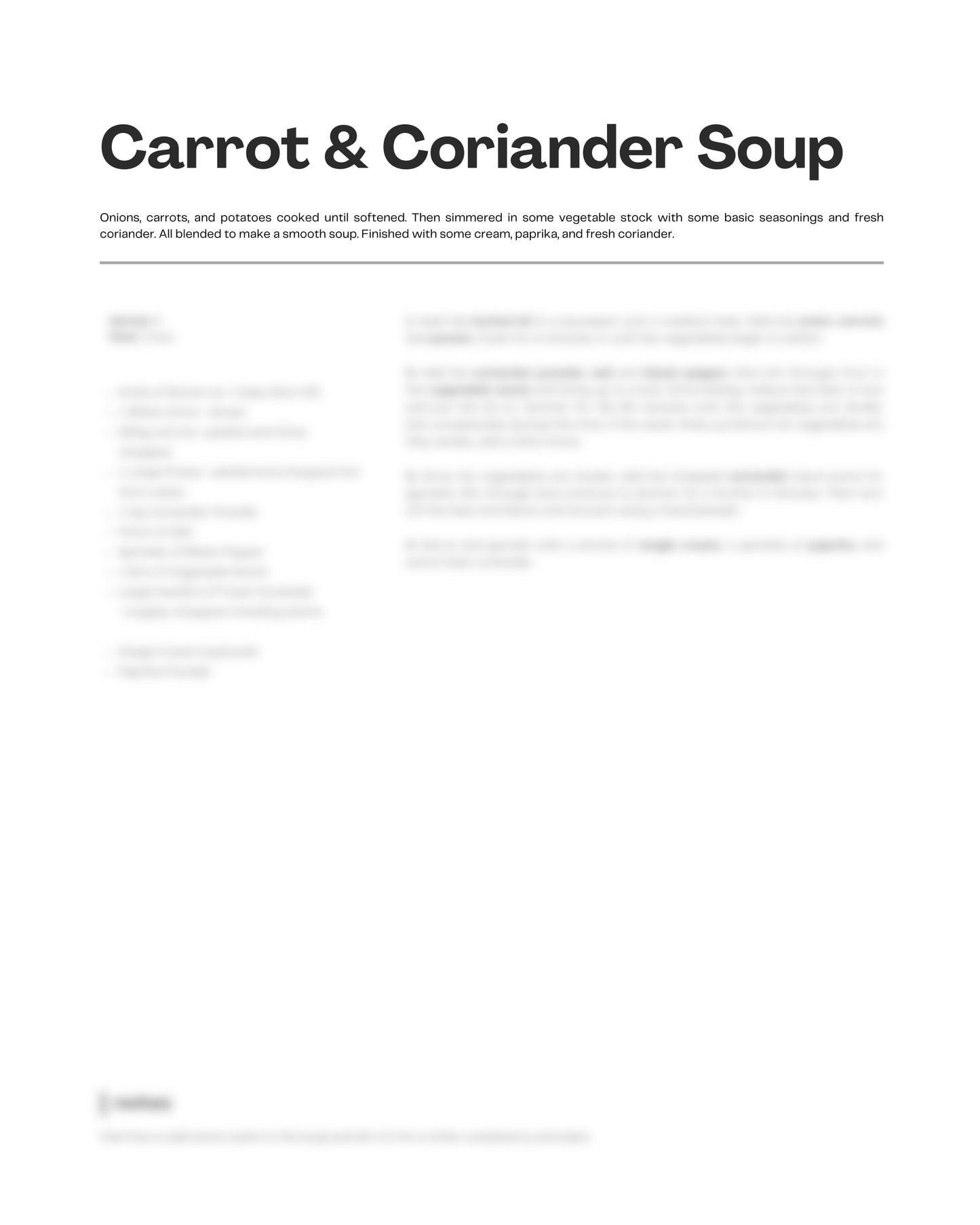 55. Carrot and Coriander Soup e-Recipe
