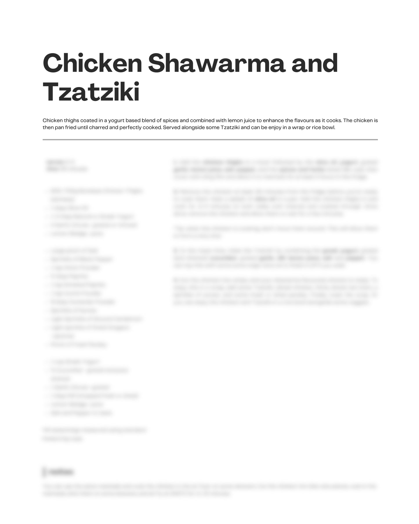 53. Chicken Shawarma and Tzatziki e-Recipe