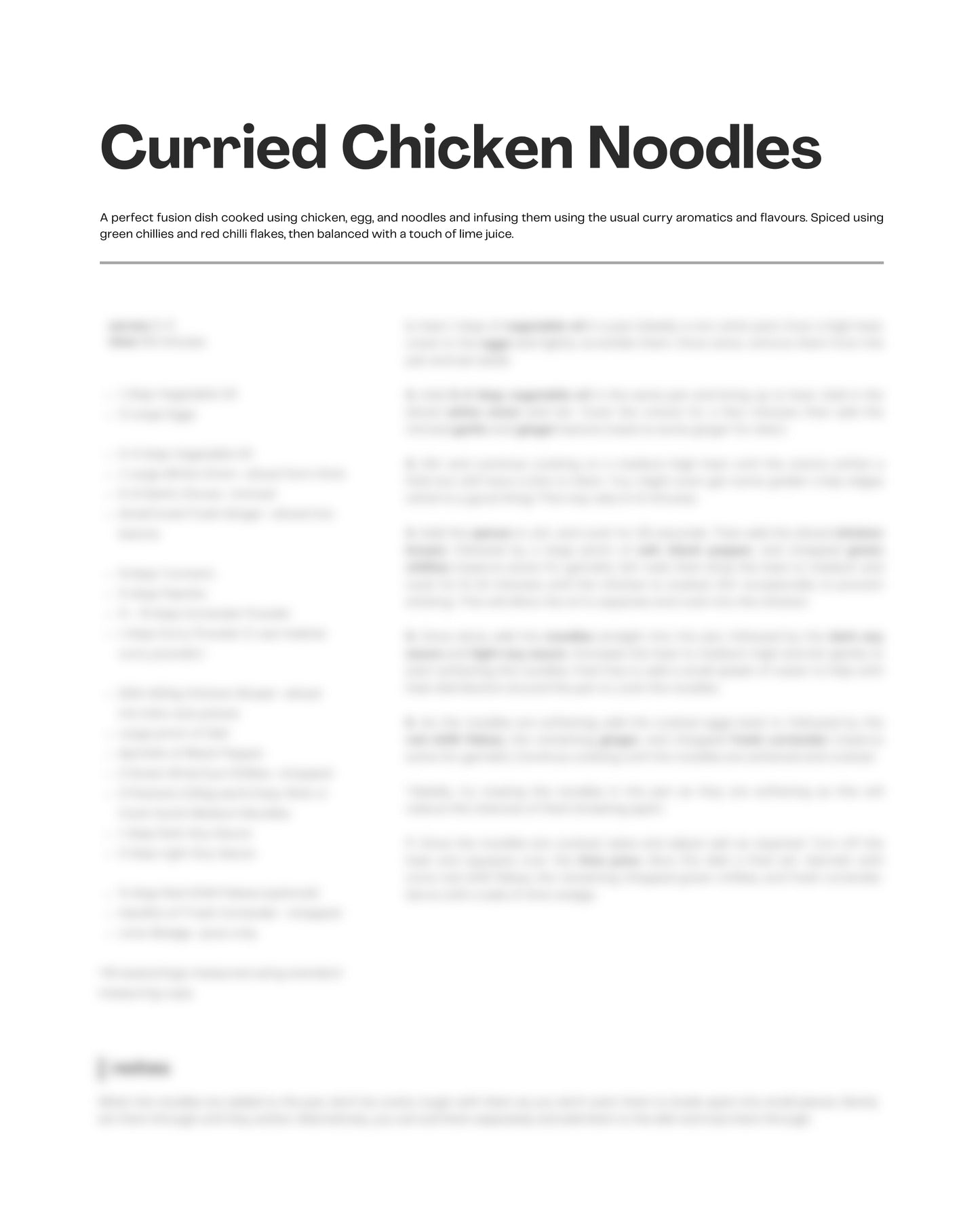 15. Curried Chicken Noodles e-Recipe