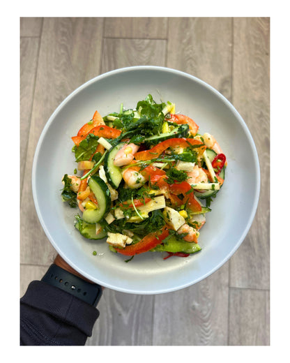 77. Halloumi Prawn Salad