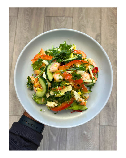 77. Halloumi Prawn Salad