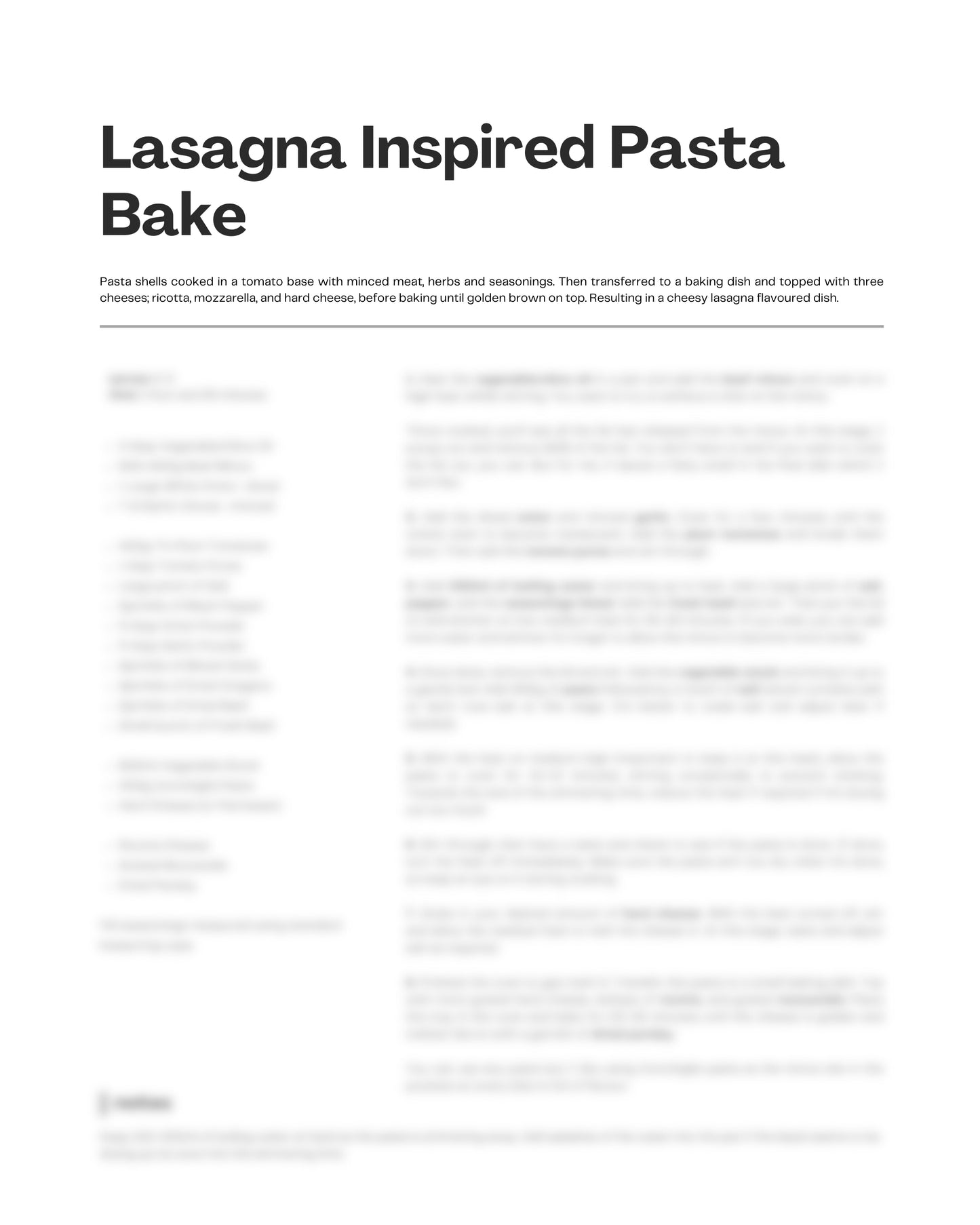 36. Lasagna Inspired Pasta Bake e-Recipe