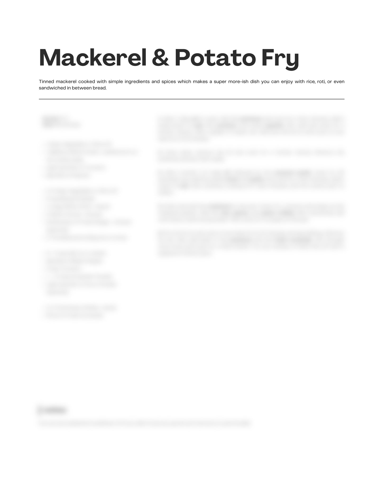 80. Mackerel and Potato Fry e-Recipe