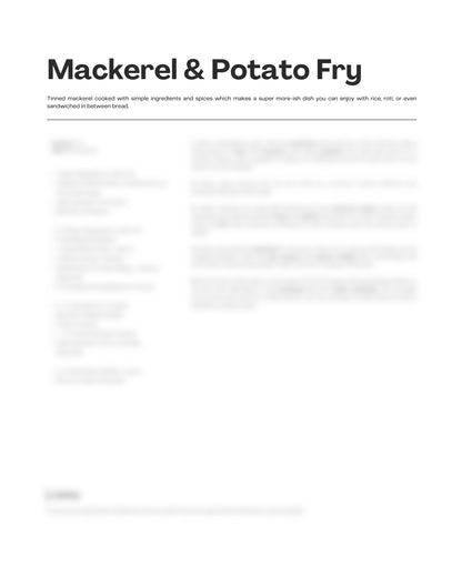 80. Mackerel and Potato Fry e-Recipe