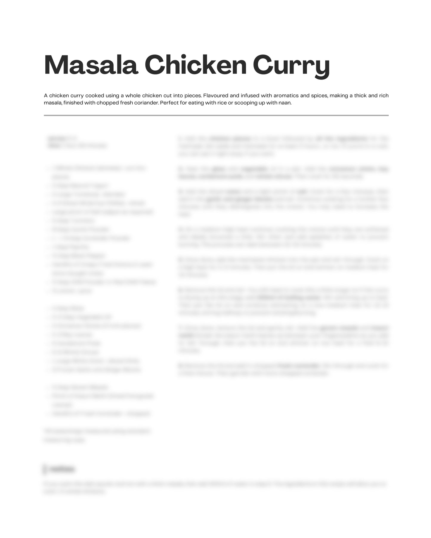 19. Masala Chicken Curry e-Recipe