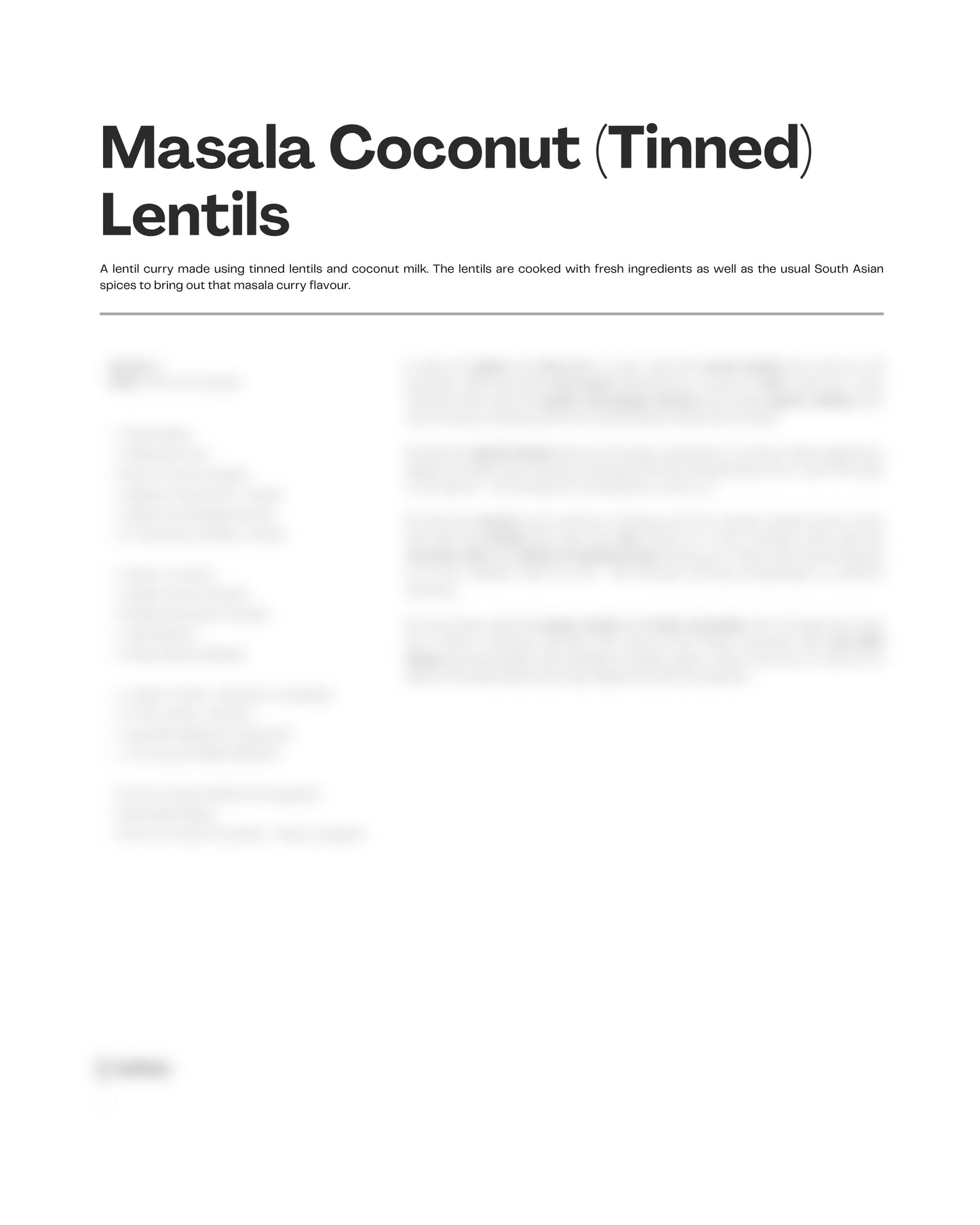 95. Masala Coconut (Tinned) Lentils