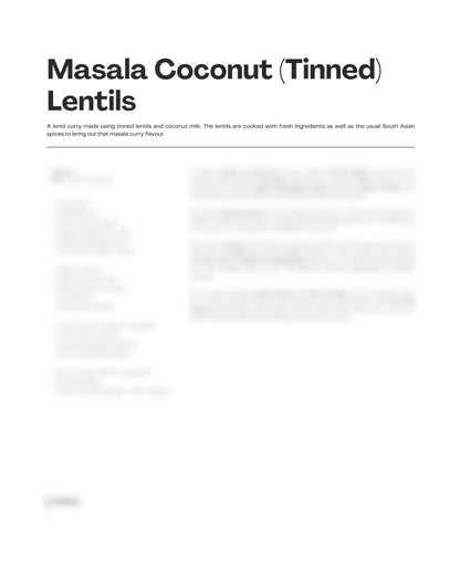95. Masala Coconut (Tinned) Lentils