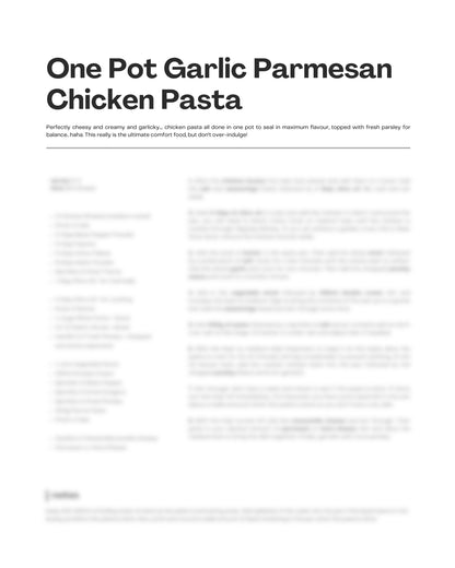 5. One Pot Garlic Parmesan Chicken Pasta e-Recipe