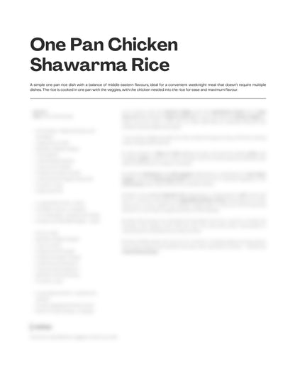 81. One Pan Chicken Shawarma Rice e-Recipe