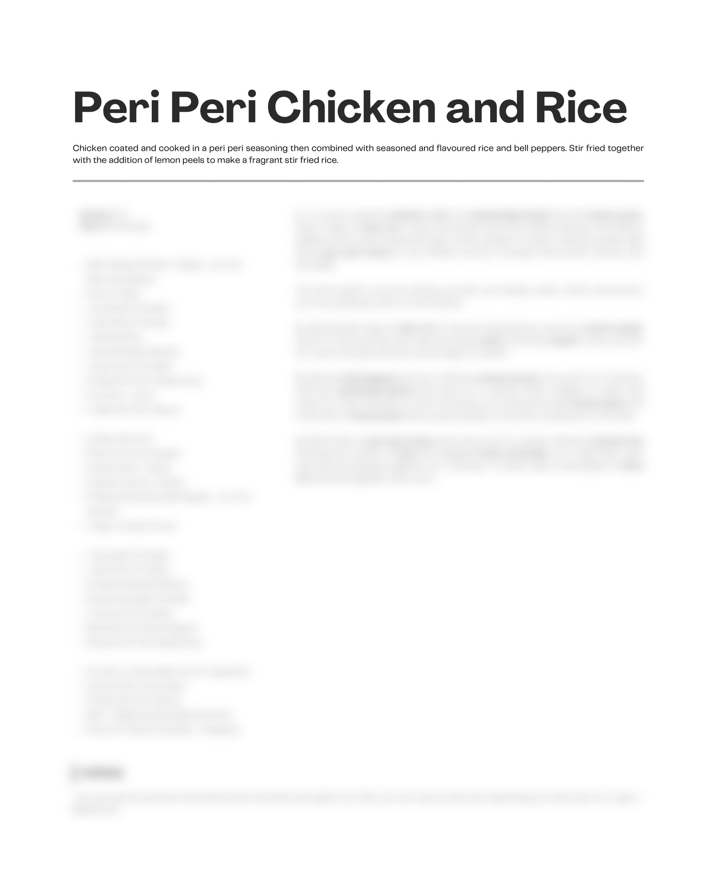 102. Peri Peri Chicken and Rice