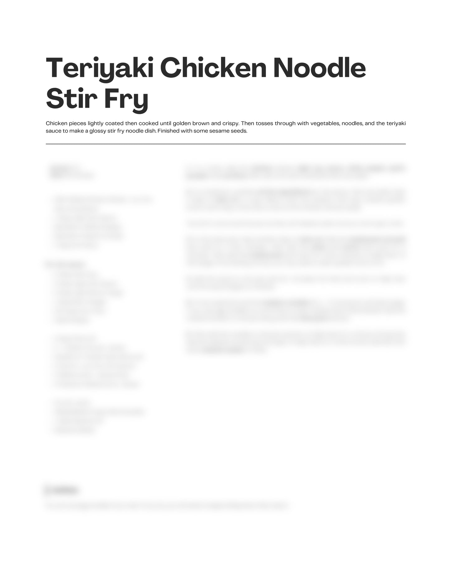 99. Teriyaki Chicken Noodle Stir Fry