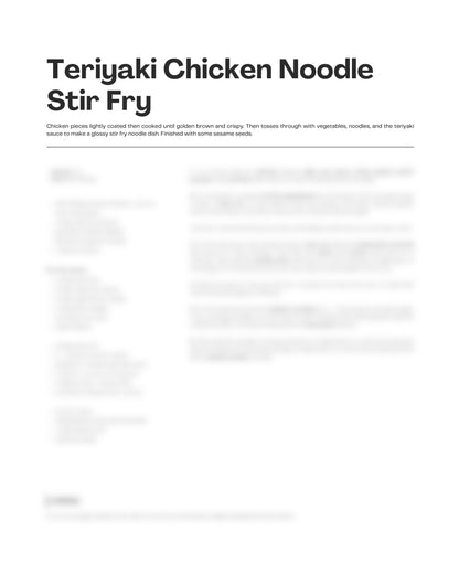 99. Teriyaki Chicken Noodle Stir Fry